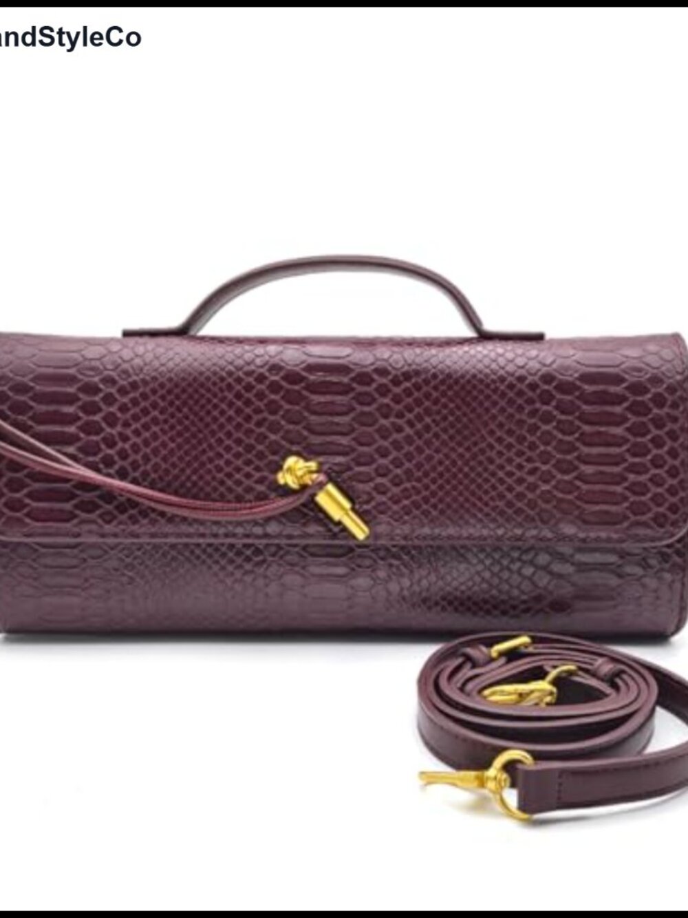 PU Leather Crocodile Embossed Clutch Evening Bag Convertible Shoulder Bag